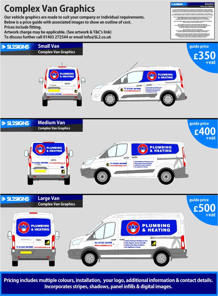 Van Graphics Prices | SL2 Signs and 